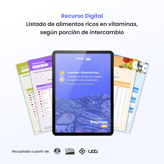 [PDF] Fuentes Vitamínicas | Tablas de alimentos por porción 🥗🍎✨
