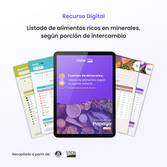 [PDF] Fuentes Minerales | Tablas de alimentos por porción 🥔🪨✨